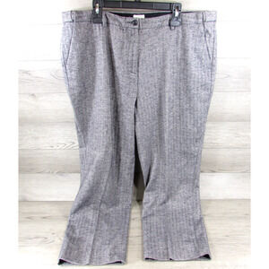 LL Bean Pants Womens 20W Reg Herringbone Classic Fit Cotton Trousers Lined